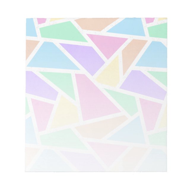 Pastel rainbow mosaic pattern notepad (Front)