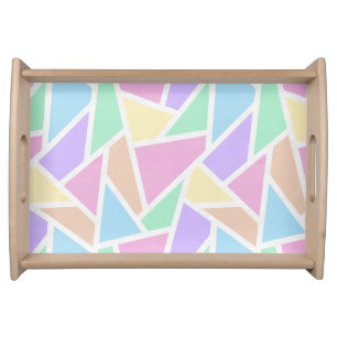 Pastel rainbow mosaic pattern serving tray