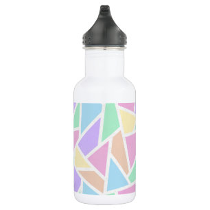 Pastel rainbow mosaic pattern stainless steel water bottle