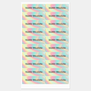 Pastel Rainbow Name School Waterproof Clothing Kids' Labels by ZedOhEe at Zazzle