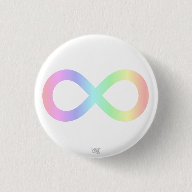 Pastel Rainbow Neurodiversity Symbol/ Autism/ ADHD Button (Front)