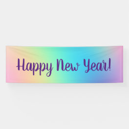 Pastel Rainbow New Year's Party Banner