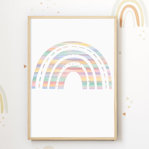 Pastel Rainbow Nursery Poster Kids Room Print