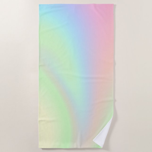 Pastel Rainbow of Color Beach Towel (Front)