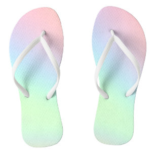 Pastel Rainbow of Color Flip Flops