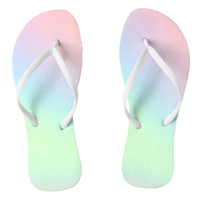 Pastel Rainbow of Color Flip Flops | Zazzle