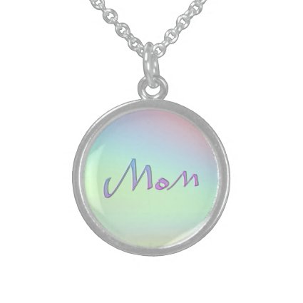 Pastel Rainbow of Color Mom Sterling Silver Neckla Sterling Silver Necklace