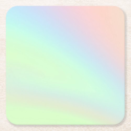 Pastel Rainbow of Color Square Paper Coaster