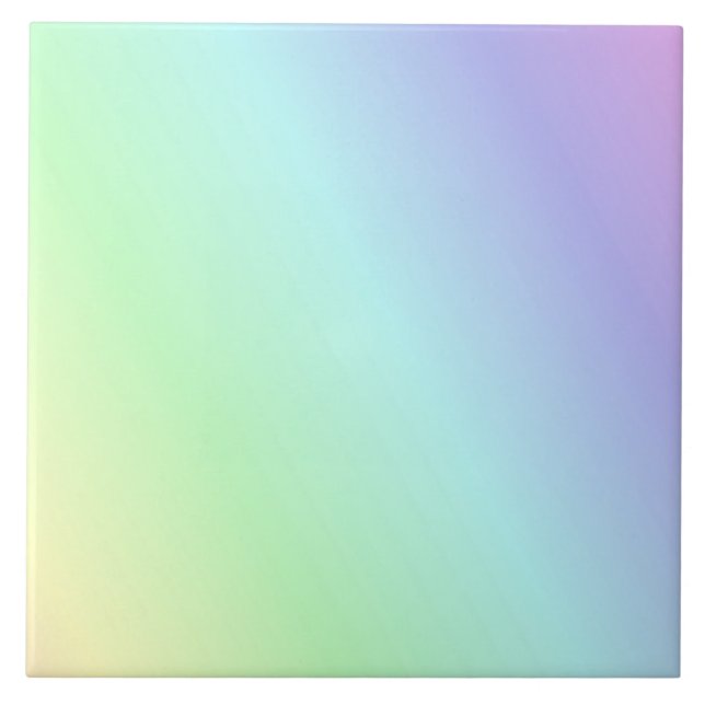 Pastel Rainbow of colors, Ceramic Tile (Front)