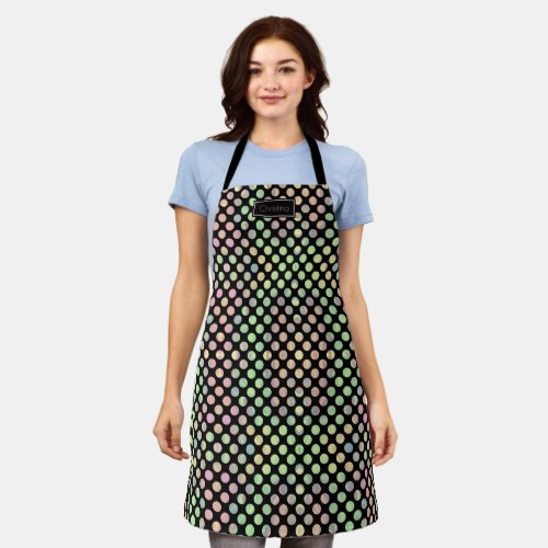 Pastel rainbow of polka dots All_Over Print Apron