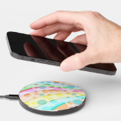 Pastel Rainbow of Ribbons and Bubbles Wireless Charger (Hand)