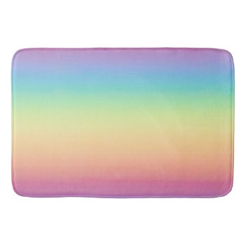 Pastel Rainbow Ombre Bathroom Mat by riverme at Zazzle