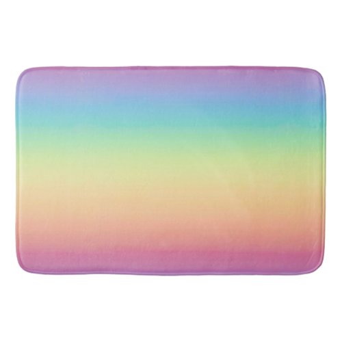 Pastel Rainbow Ombre Bathroom Mat