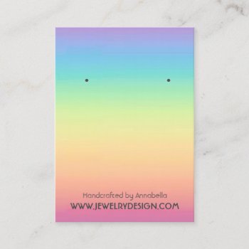 Pastel Rainbow Ombre Earring Jewelry Display Card by riverme at Zazzle
