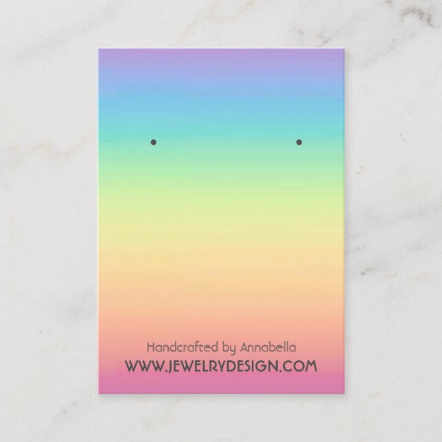 Pastel Rainbow Ombre Earring Jewelry Display Card (Front)