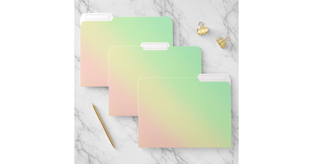 Pastel Rainbow Ombre Gradient Blur Abstract Design File Folder | Zazzle