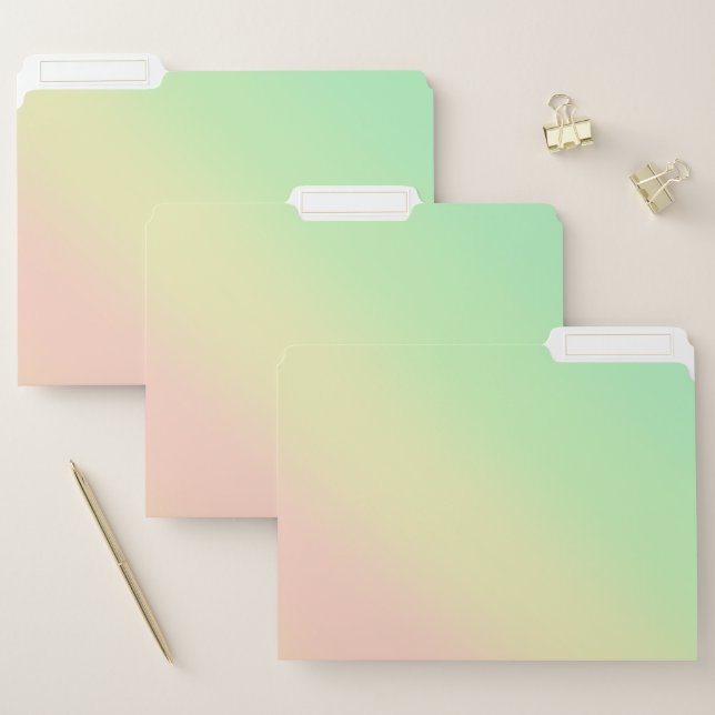 Pastel Rainbow Ombre Gradient Blur Abstract Design File Folder (Set)