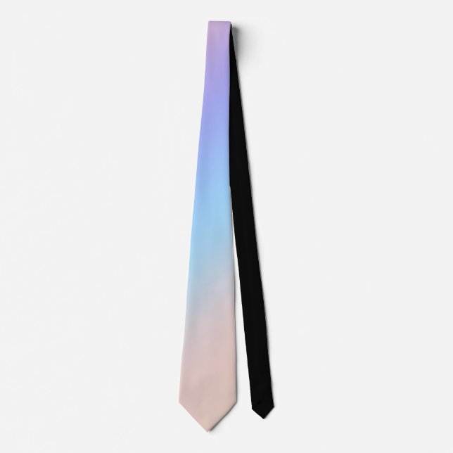 Pastel Rainbow Ombre Gradient Blur Abstract Design Neck Tie (Front)