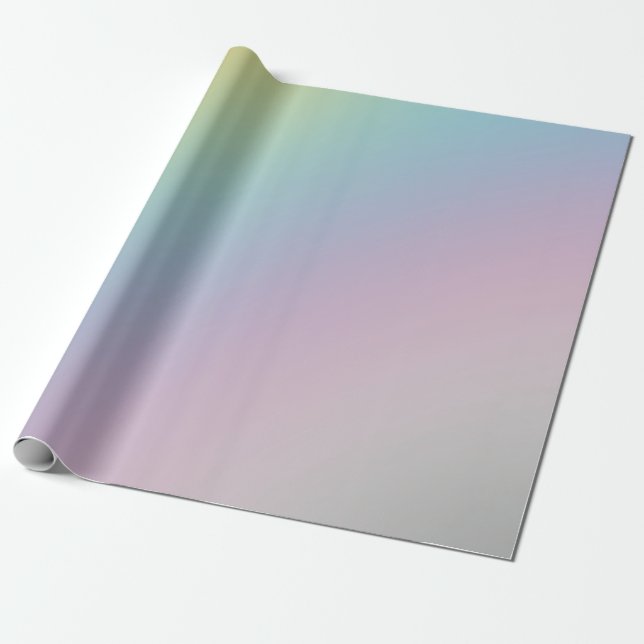 Pastel Rainbow Ombre Gradient Blur Abstract Design Wrapping Paper (Unrolled)