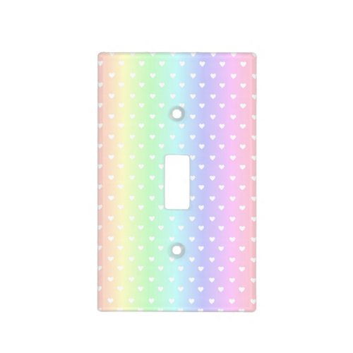 Pastel Rainbow Ombre Hearts Pattern Light Switch Cover