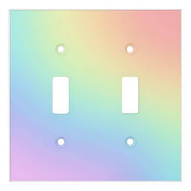 Pastel Rainbow Ombre Light Switch Cover (Front)
