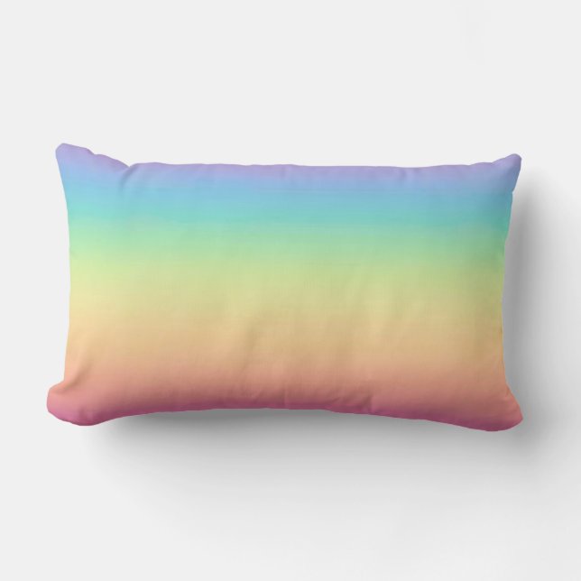 Pastel Rainbow Ombre Lumbar Pillow (Front)