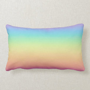 Pastel Rainbow Ombre Lumbar Pillow