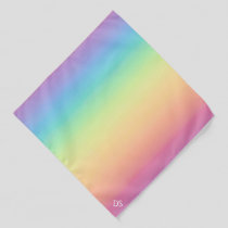Pastel Rainbow Ombre Monogram Personalized Bandana