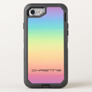 Pastel Rainbow Ombre OtterBox Defender iPhone SE/8/7 Case