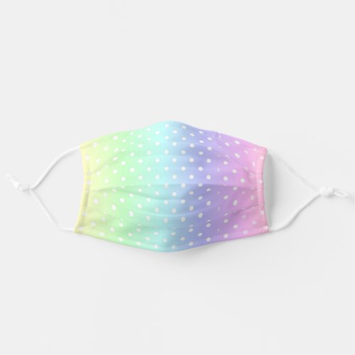 Pastel rainbow Ombre polka dot face mask