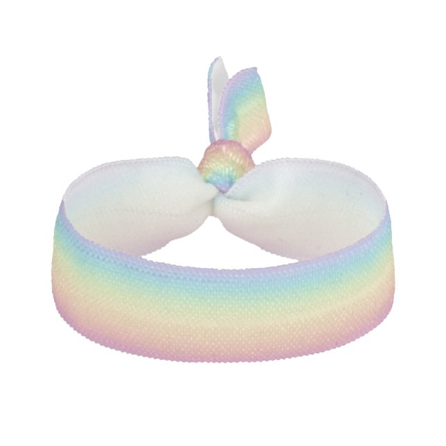 Pastel Rainbow Ombre Ribbon Hair Tie (Front)