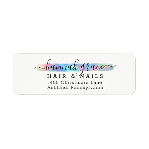 Pastel Rainbow Paint Custom Logo Return Address Label