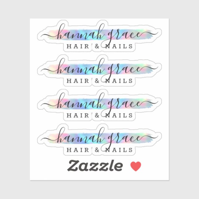 Pastel Rainbow Paint Swash Chic Logo Custom Decal (Sheet)
