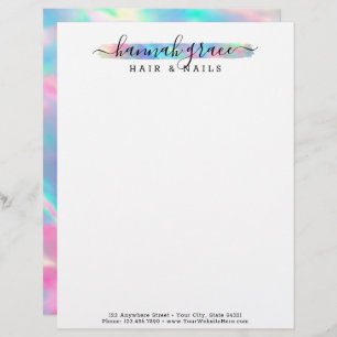 Pastel Rainbow Paint Swash Elegant Custom Logo Letterhead