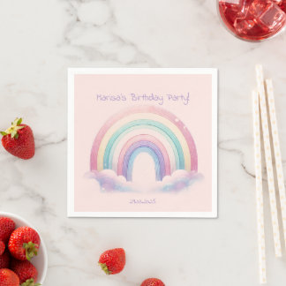 Pastel Rainbow Paper Napkins – Birthday Party