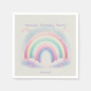 Pastel Rainbow Paper Napkins – Birthday Party