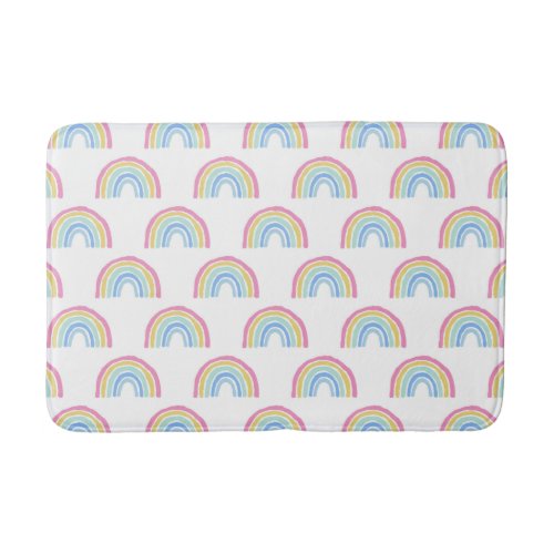 Pastel Rainbow Pattern Bath Mat