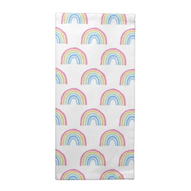 Pastel Rainbow Pattern Cloth Napkin (Half Fold)