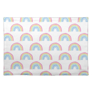 Pastel Rainbow Pattern Cloth Placemat