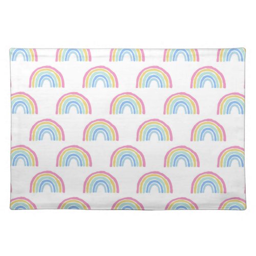 Pastel Rainbow Pattern Cloth Placemat