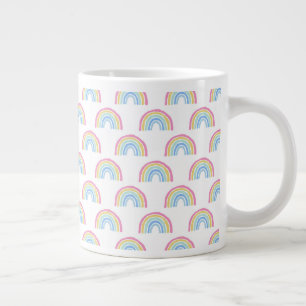 Pastel Rainbow Pattern Giant Coffee Mug