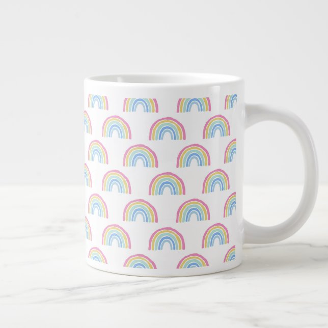Pastel Rainbow Pattern Giant Coffee Mug (Right)