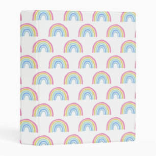 Pastel Rainbow Pattern Mini Binder