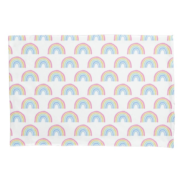 Pastel Rainbow Pattern Pillow Case (Front-Left)