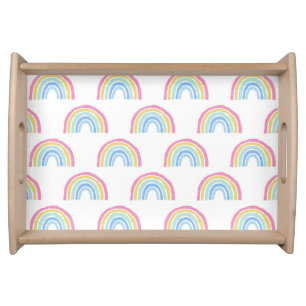 Pastel Rainbow Pattern Serving Tray