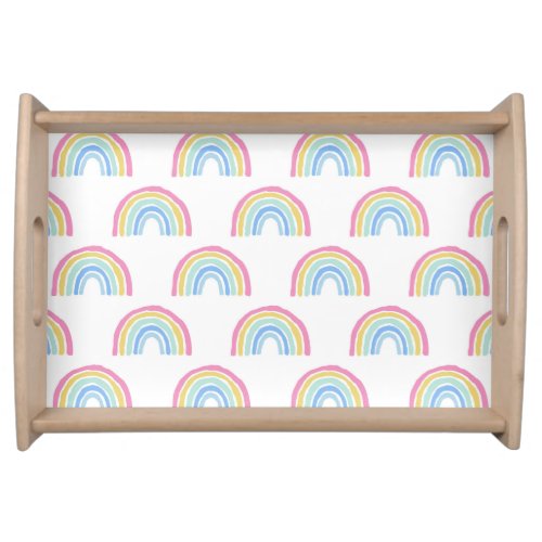 Pastel Rainbow Pattern Serving Tray