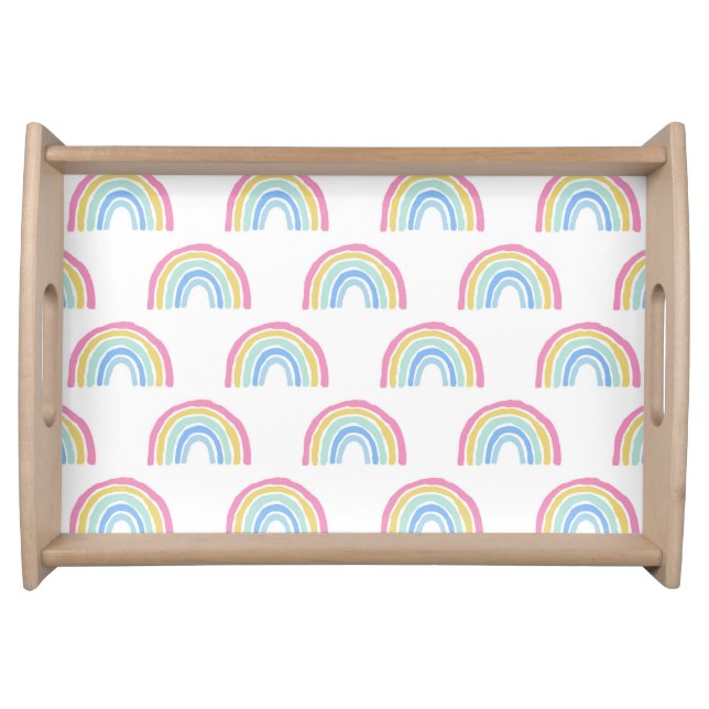 Pastel Rainbow Pattern Serving Tray (Front)