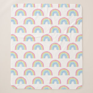 Pastel Rainbow Pattern Sherpa Blanket