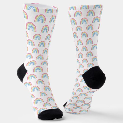 Pastel Rainbow Pattern Socks