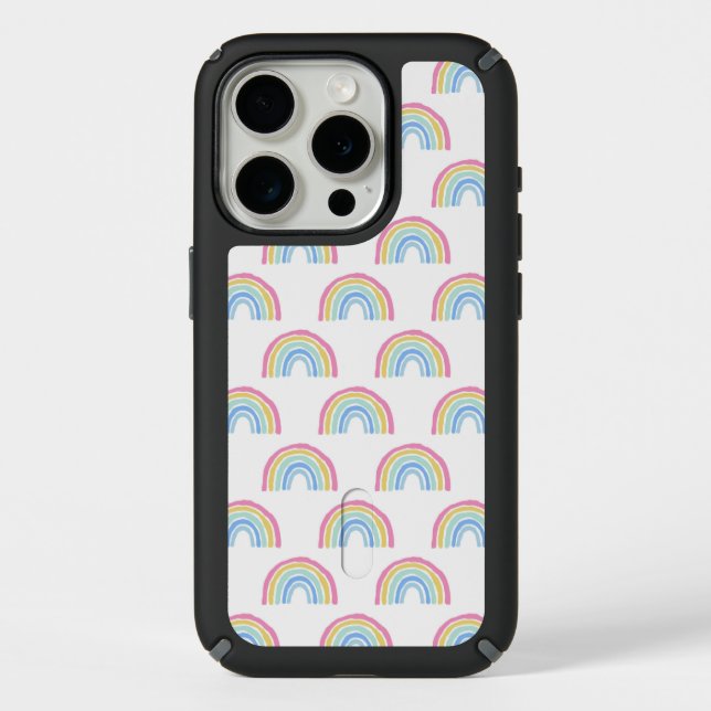 Pastel Rainbow Pattern Speck iPhone Case (Front)